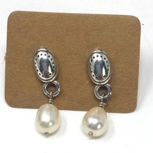 Brighton earrings cute dotted ovals w/pearl drops